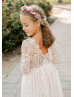 Ivory Lace Classic Flower Girl Dress First Communion Dress